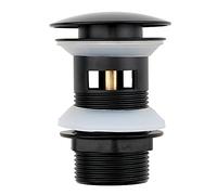 Filtro di scarico del lavandino Tappo di scarico for lavello in acciaio inossidabile, scarico a scomparsa con troppopieno, tappo for lavello con fessura, scolapiatti for lavello da cucina(Black)