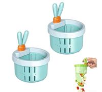 Filtro di scarico per lavello da cucina, 2 pezzi, design coniglio, da premere per svuotare il cibo, filtro anti intasamento per lavelli, verde, 8,5 cm (2)