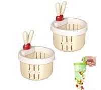 Filtro di scarico per lavello da cucina, 2 pezzi, design coniglio, da premere per svuotare il cibo, filtro anti intasamento per lavelli, verde, 8,5 cm (4)