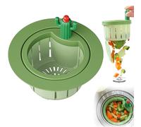 Filtro di scarico per lavello da cucina a forma di cactus, con distanziatore ampio, premere il pulsante manuale, cestino automatico per scarico automatico, autopulente, multifunzionale, per uso