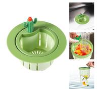 Filtro di Scarico per Lavello da Cucina Cactus, Cestello di Scarico Multifunzionale Automatico per Pressa Scolapiatti Filtro Autopulente per Raccolta Rifiuti in Plastica per Uso Domestico