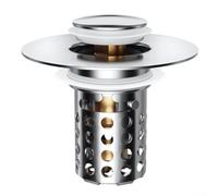 Filtro di scarico per lavello di alta qualità con cestello filtro rimovibile, triplo strato, in acciaio inox, design anti-odore, per cucina e bagno, 7,2 x 7,2 cm