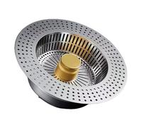 Filtro di scarico per lavello in acciaio inox, con anima a salto, tipo spinta, anticlogging, per bagno in cucina, in acciaio inox, per lavabo, filtro da bagno