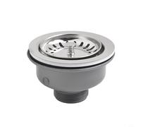 Filtro di scarico per lavello in acciaio inox con doppio filtro e rondella in gomma per lavabi da cucina, diametro superiore 110 mm, struttura in PP/PVC, a prova di perdite