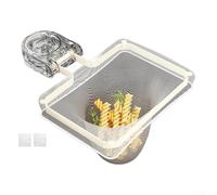 Filtro di scarico pieghevole per lavello con base a ventosa, efficiente separazione dei rifiuti asciutti e bagnati, filtro in rete metallica rimovibile, 21,6 x 16,3 x 2,6 cm, grigio trasparente, per