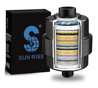 Filtro doccia ad alto rendimento, filtro universale multistadio a 20 fasi, per rimuovere cloro e metalli pesanti, migliora la salute della pelle e dei capelli (nero)
