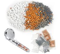 Filtro Doccia Anticalcare,12 Pacchetti Soffione Doccia Anti Calcare, Minerale Palle Doccia,Ioni Negativi Minerali Sfere Doccia,Filtro Doccia Anticalcare PH Neutro per Filtrazione di Acqua dura,3Colore