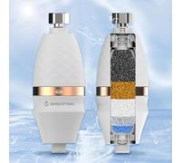 Filtro doccia per addolcitore d'acqua con più livelli intercambiabili (bianco)