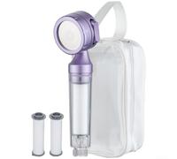 Filtro doccia portatile da viaggio, soffione spray portatile, 3 modalità di spruzzo, purificazione dell'acqua multifunzione per pioggia delicata, massaggio a impulsi e flusso misto (E)