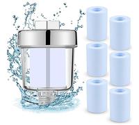 Filtro Doccia Universale, Filtro Acqua Doccia con 6 Cartucce Filtro Doccia Anticalcare, Filtro Doccia Cloro Può Filtrare Efficacemente le Impurità nell'acqua, Filtro per Rubinetti o Doccia
