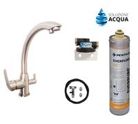 FILTRO EVERPURE 4DC/4C² KIT COMPLETO CON RUBINETTO 3 VIE SATINATO