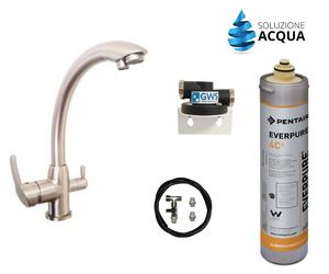 FILTRO EVERPURE 4DC/4C² KIT COMPLETO CON RUBINETTO 3 VIE SATINATO