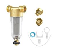 Filtro Fine Risciacquabile,1" Prefiltro Spin-Down Sedimento, Filtro dell’acqua Riutilizzabile, Filtro Sedimentario per Tubo dell'Acqua Pozzo, Testa In Ottone (con 1/2")