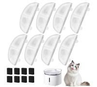 Filtro Fontanella per Gatti - Kit 20 Filtri di Ricambio - 10 Filtri in Carbonio e 10 Filtri in Schiuma - 16,5 x 7,4 cm, Filtro Triplo per Bevande per Gatti in Acciaio Inossidabile