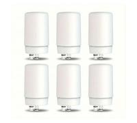 Filtro for montaggio su rubinetto a blocco di cocco, compatibile con Brita, cartuccia sostitutiva del sistema di filtraggio dell'acqua, cromata bianca(6pcs)