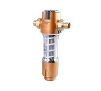 Filtro for sedimenti Spin Down, sistema di filtraggio dell'acqua for tutta la casa con lavaggio a controcorrente, prefiltrazione riutilizzabile e lavabile for acqua del rubinetto, ottone(Black)