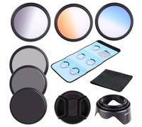 Filtro fotocamera ND2 ND4 ND8 Filtro Grigio Arancione blu Set di colori, for Canon for Nikon for Sony for Pentax for obiettivo for Olympus 49mm 52mm 58mm(Color:Black 58mm)