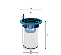 FILTRO GASOLIO 500 PANDA PUNTO FIORINO TIPO COMPASS RENEGADE 26.052.00 UFI