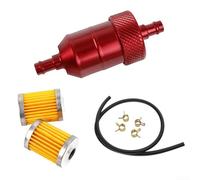 Filtro Gasolio 8mm per ATV e per quad Filtro Gasolio 8mm per(Red) | Design riutilizzabile, lavabile, riduce sprechi, prestazioni costanti, sostenibilità ambientale