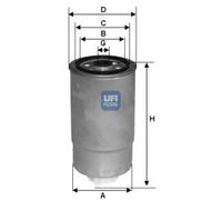 FILTRO GASOLIO UFI 24.H2O.04 ALFA ROMEO 147 1.9 JTD