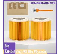 Filtro HEPA, sacchetto per polvere Karcher WD3, filtro aria per A2004 A2054 A2204 A2656 WD2.250 WD3.200 WD3.300 MV3 MV2 Aspirapolvere Aspiraliquidi Ricambio Filtro a cartuccia Accessori per la pulizia