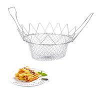 Filtro in acciaio inossidabile Skimmer Pieghevole Rete per friggere Cestello da cucina per patatine fritte Strumento per cucinare da cucina per friggere patate fritte