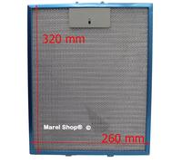 Marel Shop® - Filtro in alluminio metallico antigrasso 260 x 320 x 9 mm per cappa compatibile con vari marchi