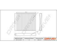 Filtro Interno Aria Drve+ DP1110.12.0283 Per ABARTH, FIAT, FORD, LANCIA