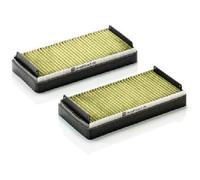 MANN-FILTER FP 2745-2 Filtro aria cabina - FreciousPlus Filtro Antipolline Biofunzionale - (set da 2) per Autovetture + veicoli commeriali