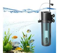 Filtro interno per acquario, 5 in 1, con sterilizzatore UV e timer, pompa filtrante regolabile con ventilazione e doccia a pioggia, 500 l/h, pompa di chiarificazione per acqua dolce e salata, per
