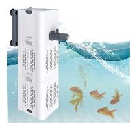 Filtro interno per acquario, 6 W, 500 l/h, con 4 spugne filtranti, filtro per serbatoio del pesce 3 in 1, filtro interno regolabile per acqua da 30 a 80 l, pesce e serbatoio per tartaruga