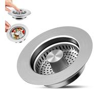 Filtro Lavandino Cucina, 3 In 1 Tappo Lavandino Cucina, Filtri per Lavello da 304 in Acciaio Inox, filtra I Residui Di Cibo,Eviene Ggli Odori, Adatto per lavelli con diametro del foro di 75-86 mm