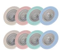 Filtro lavello flessibile anti-intasamento 8 Pezzi, Filtro A Cestello, Raccoglitore di Capelli in Silicone, Filtro per Alimenti, Filtro per Lavandino in Silicone, Protezione per Lo Scarico