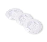 Filtro lavello in plastica bianca 7,5 cm - Evita l'intasamento e organizza la tua cucina - Accessorio domestico leggero per una protezione efficace degli scarichi - 1 set da 3 pezzi