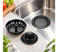 Filtro lavello per GROHE K700U 60-S 59.5/45 1.5 RH, Set Nero 3 Pezzi | Set nero da 3 pezzi per filtrare residui, favorire lo scarico dell’acqua e facilitare rimozione e pulizia.
