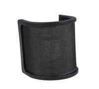 Filtro Microfono a U Tre Strati, Riduzione Rumore per Podcast | Copertura Antivento Nera, Montaggio Sul Braccio, per Condensatore e Dinamico, Canto e Voce
