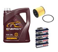Filtro Olio 5L MANNOL Energy 5W-30 Candele Per VW Golf Plus 1.4 16V Polo 1.6