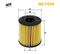 WL7555 FILTRO OLIO PER Peugeot 2008 II UD UK US UY 1.5 BlueHDi 110 81 KW 110 CV