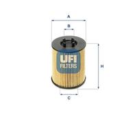 Filtro olio Cartuccia filtro 25.017.00 UFI per OPEL CADILLAC