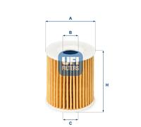 Filtro olio Cartuccia filtro 25.035.00 UFI per SMART CITY-COUPE ROADSTER CABRIO