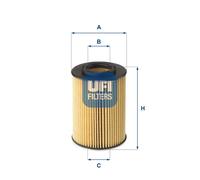 UFI 25.075.00 Filtro olio