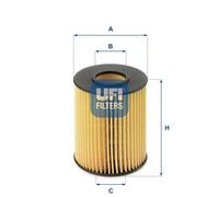 UFI Filtro olio 25.077.00 – Cartuccia ricambio per Toyota e Lexus (Corolla, Auris, RAV4 2005-2019)