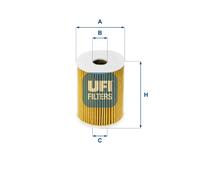 Filtro olio Cartuccia filtro 25.091.00 UFI per CHEVROLET OPEL HYUNDAI