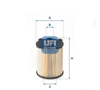 Filtro olio Cartuccia filtro 25.110.00 UFI per VOLVO XC70 II S60 II S80 II V60 I