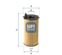 Filtro olio Cartuccia filtro 25.167.00 UFI per JEEP DODGE