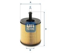 Filtro olio Cartuccia filtro 25.197.00 UFI per VW TOUAREG PHAETON