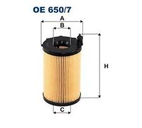 Filtro olio Cartuccia filtro OE 650/7 FILTRON per PORSCHE AUDI VW