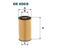 Filtro olio Cartuccia filtro OE 650/8 FILTRON per AUDI VW