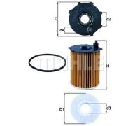 Filtro olio Cartuccia filtro OX 171/2D MAHLE per FORD CITROËN MAZDA VOLVO MINI