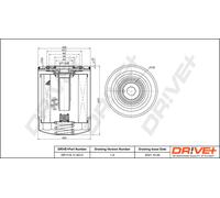 Filtro Olio Drve+ DP1110.11.0013 Per Alfa Romeo, Citroën, Fiat, Iveco, Lancia